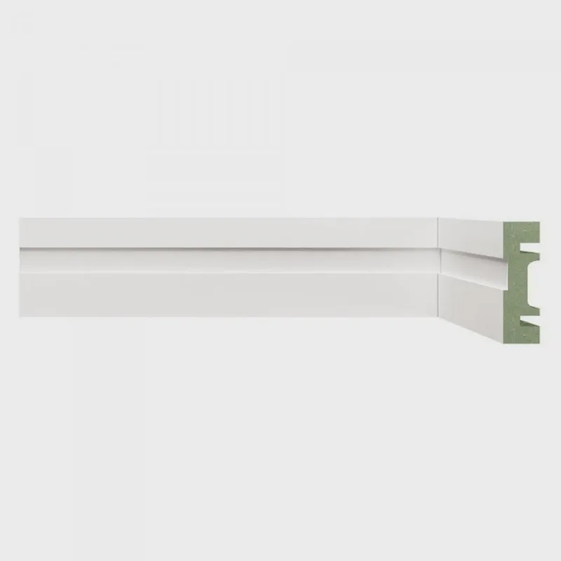 Kit com 15 Barras Rodapé Mdf Resistente à Umidade 15mmx5cm 502 Moldufama Metro Linear 36m
