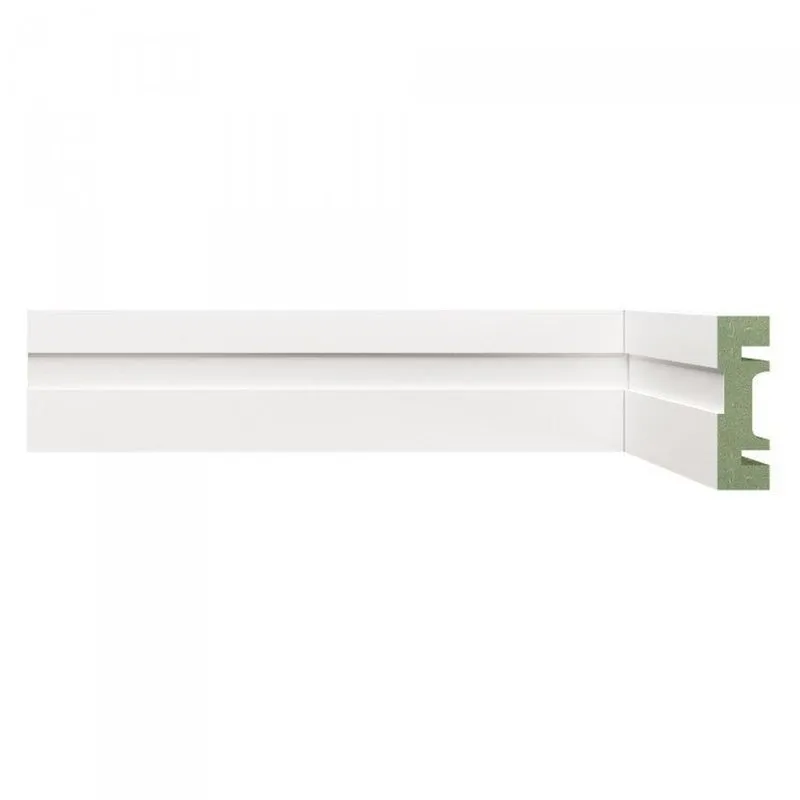 Rodapé Mdf Frisado 5cmx2,40m 502 Moldufama Kit 96m Branco