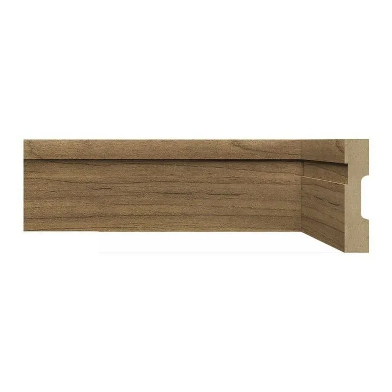 Kit Com 10 Barras Rodapé Mdf Resistente À Umidade 15mmx7cm 702 Moldufama Metro Linear 24m Imbuia