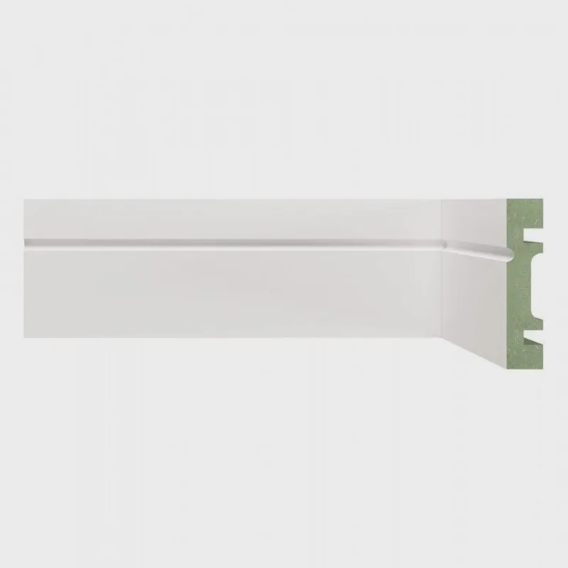 Kit com 30 Barras Rodapé Mdf 703 Resistente a Umidade Moldufama 15mmx7cm Metro Linear 72m Branco