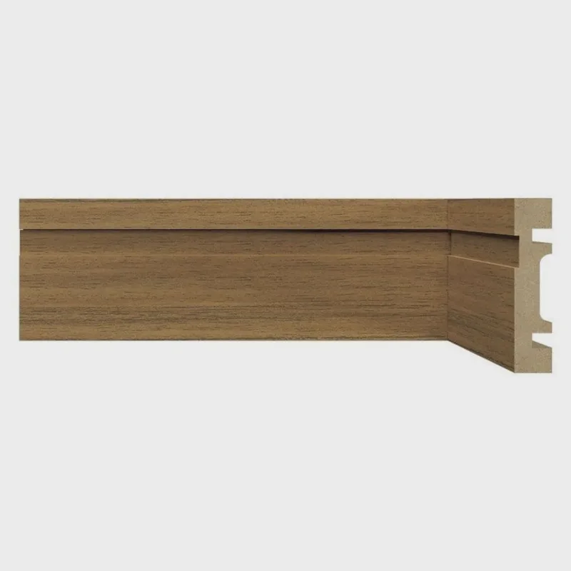 Kit com 20 Barras Rodapé Mdf Resistente à Umidade 15mmx7cm 702 Moldufama Metro Linear 48m Cedro