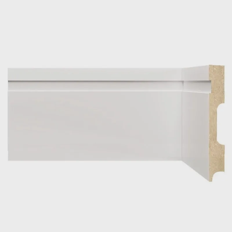 Kit com 15 Barras Rodapé de Mdf 12cm X 15mm X 2,40m com Friso Moldufama 1202 36m Branco