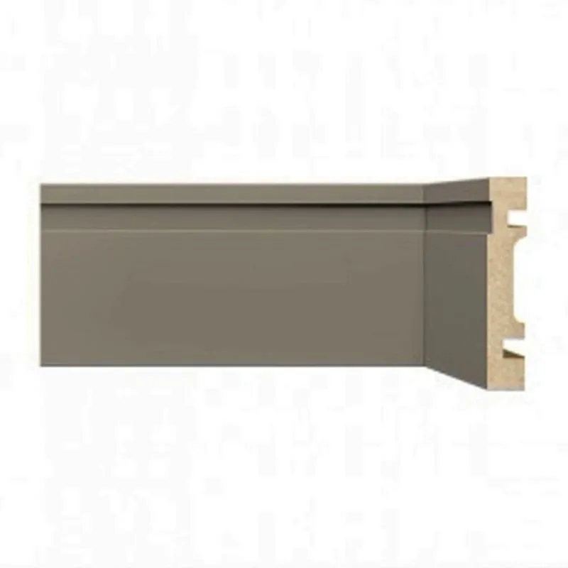 Kit Com 40 Barras Rodapé De Mdf 7cm X 15mm X 2,40m Com Friso Moldufama 702 96m Cinza Titanium