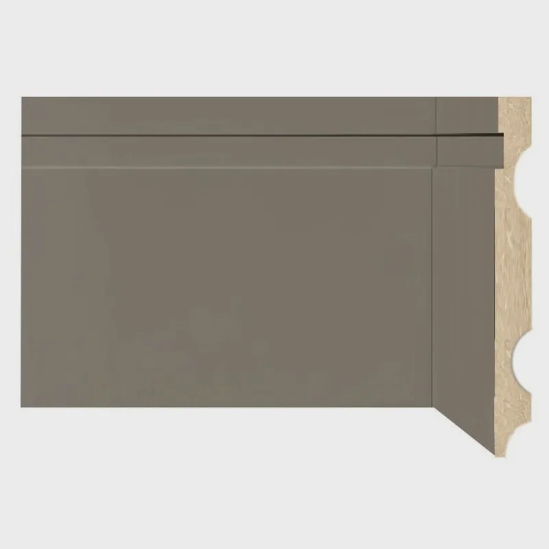 Kit com 3 Barras Rodapé de Mdf 15cm X 15mm X 2,40m com Friso Moldufama 1502 7,2m