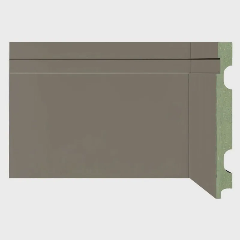 Kit com 5 Barras Rodapé de Mdf 15cm X 15mm X 2,40m Frisado Resistente a Umidade Moldufama 1502 12m