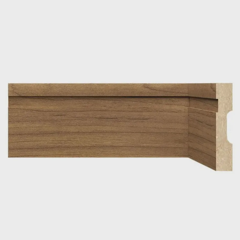 Kit com 3 Barras Rodapé de Mdf 10cm X 15mm X 2,40m com Friso Moldufama 1002 7,2m