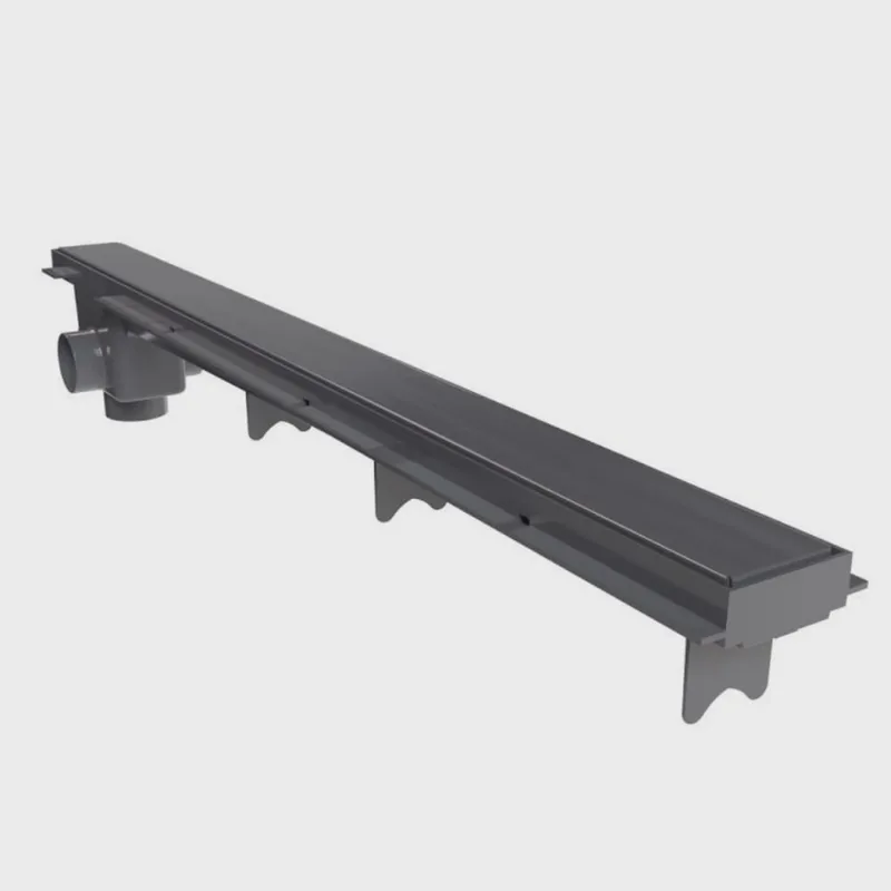 Kit 3 Ralo Linear com Tampa Cega 70 cm Astra Preto