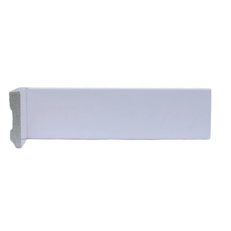 Kit Com 10 Barras Rodapé De Poliestireno Slim 5cmx10mm Liso 24m Branco Riplain Branco