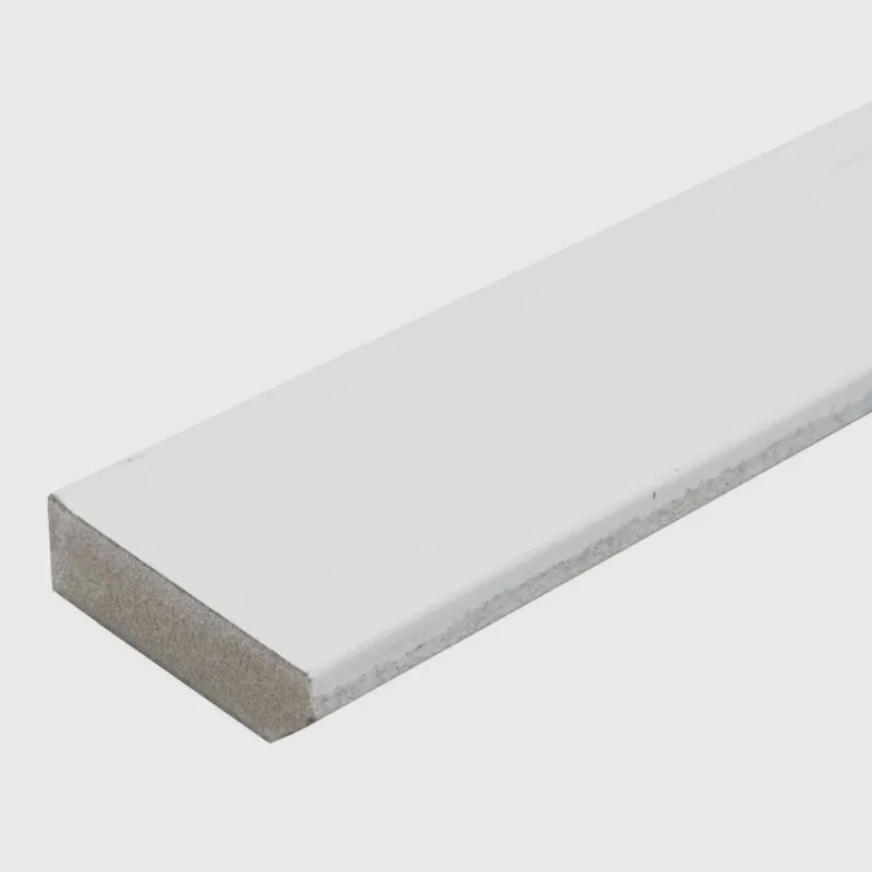 Kit com 3 Barras Rodapé de Mdf 5cm X 15mm X 2.20m Revestido Liso Casablanca 6,6m