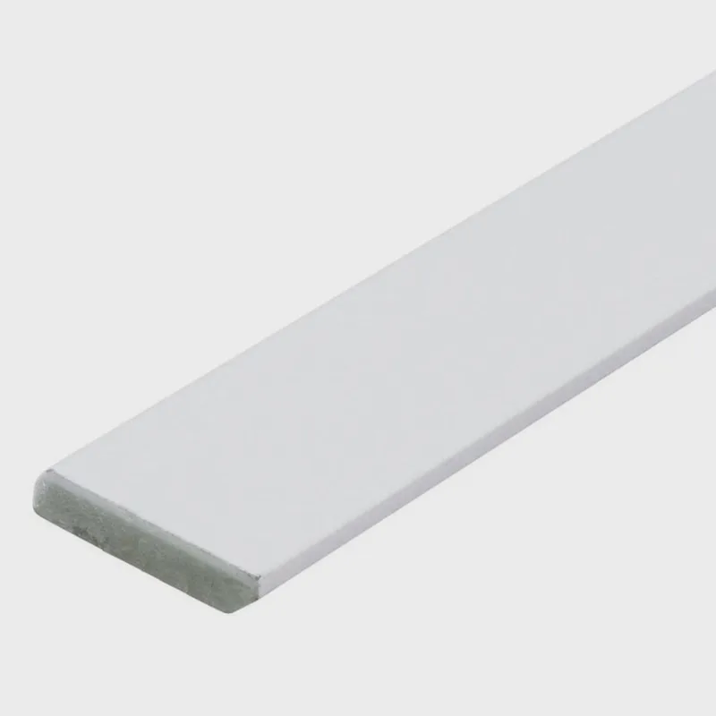 Kit com 3 Barras Rodapé de Mdf 7cm X 15mm X 2.20m Revestido Liso Casablanca 6,6m