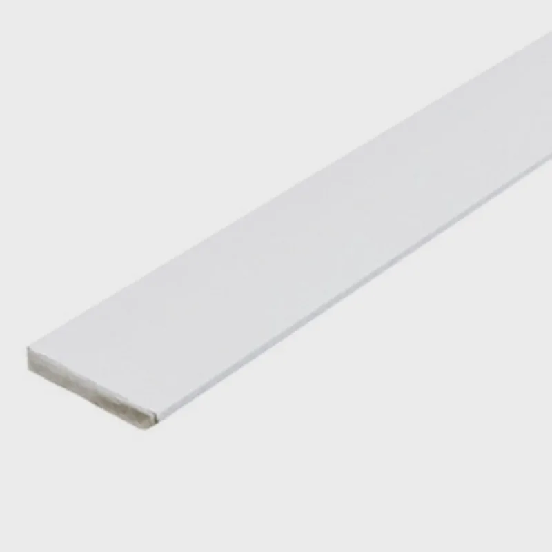 Kit com 3 Barras Rodapé Liso 10cmx1,5cmx220cm Mdf Revestido Casablanca 6,6m
