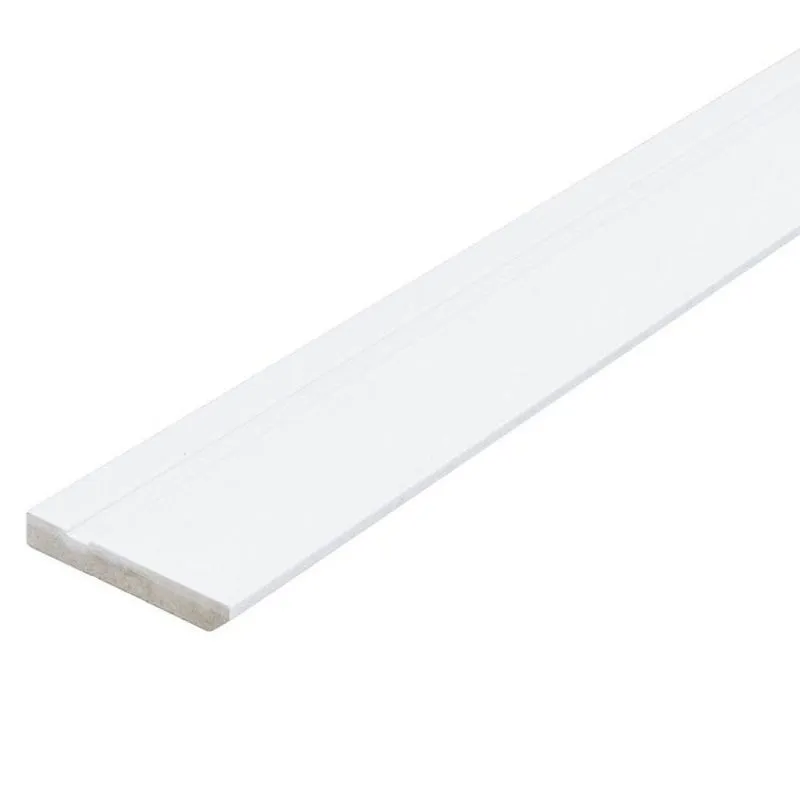 Kit Com 20 Barras Rodapé De Mdf 10cm X 15mm X 2.20m Revestido Frisado Casablanca 44m Branco