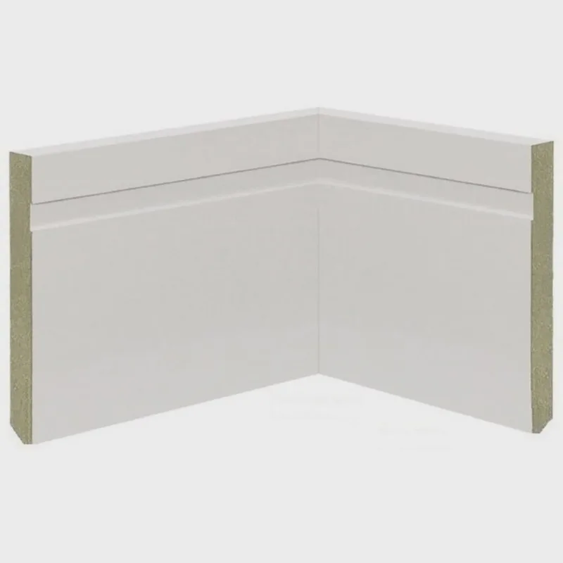 Kit com 20 Barras Rodapé de Mdf 15cm X 15mm X 2.20m Mdf Revestido Frisado Casablanca 44m