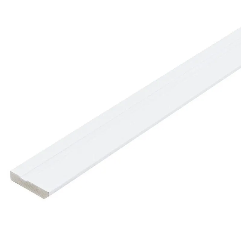 Kit Com 20 Barras Rodapé De Mdf 7cm X 15mm X 1.85m Revestido Frisado 37m Branco