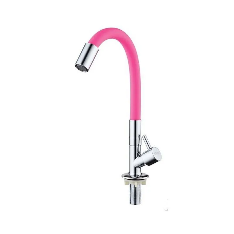 Kit 3 Torneiras Bancada Flexivel Em Metal, Alta Qualidade Rosa