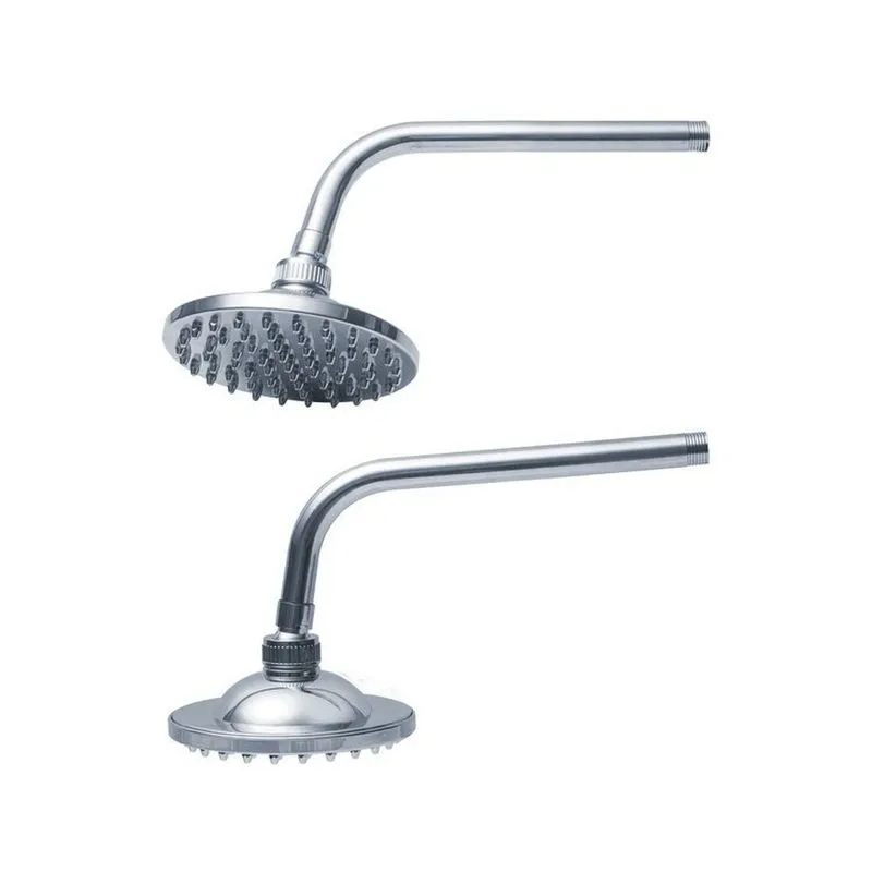 Kit 2 Chuveiros Redondo Articulável Metal Cromado Luxo Civitt Cinza