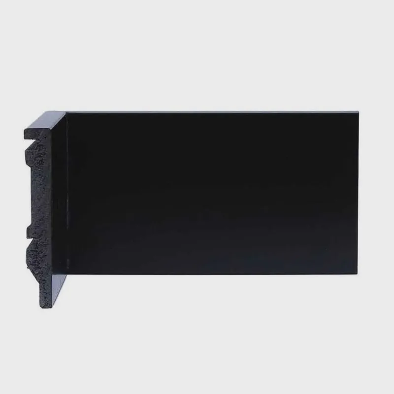Kit com 10 Barras Rodapé de Poliestireno 10cm X 15mm Frisado 24m Preto