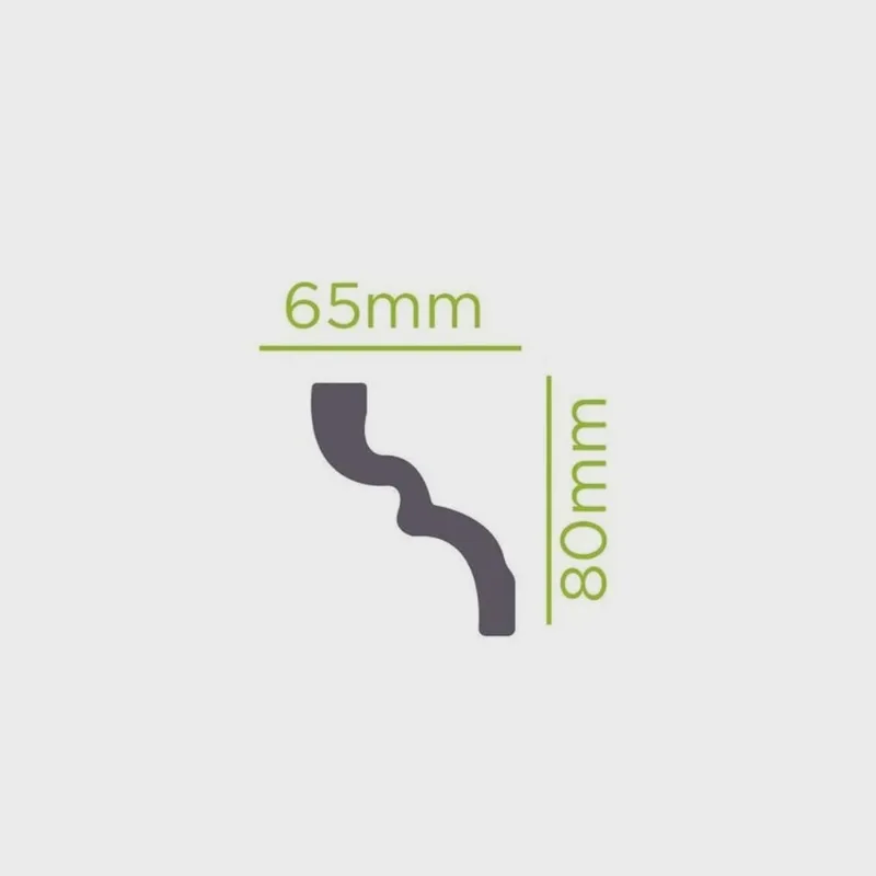 Kit com 30 Barras Rodateto de Poliestireno 8cm X 65mm Liso 60m