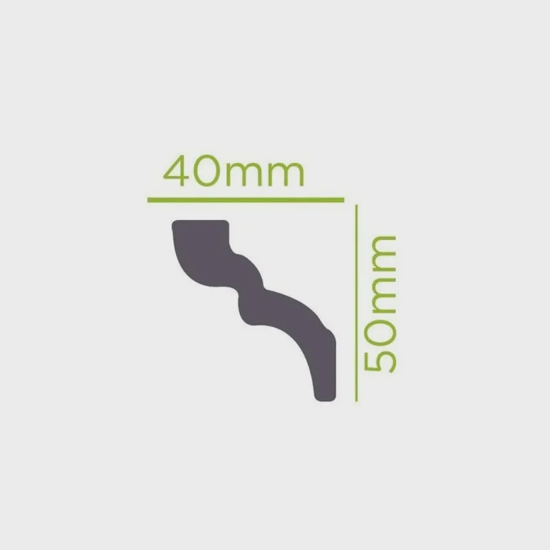 Kit com 30 Barras Rodateto de Poliestireno 5cm X 40mm Liso 60m