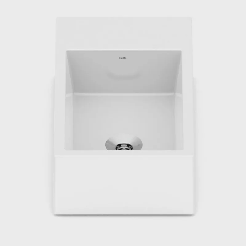 Kit com 2 Cuba Apoio 44cmx25cm com Mesa Basic Curve1 Celite Branco