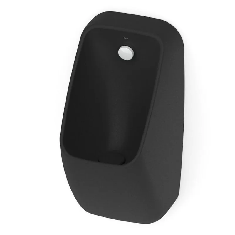 Kit Com 2 Mictório Rimless Com Entrada Traseira Proton Square Roca Matte Black