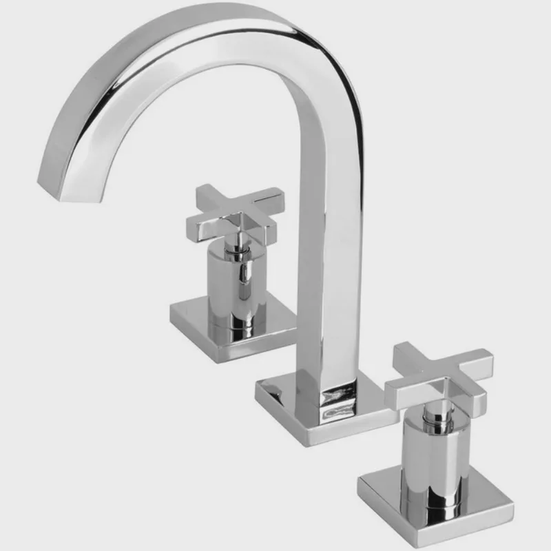 Kit com 2 Misturador para Lavatório de Mesa 3 Furos Bica Alta com Valvula de Escoamento Lotus