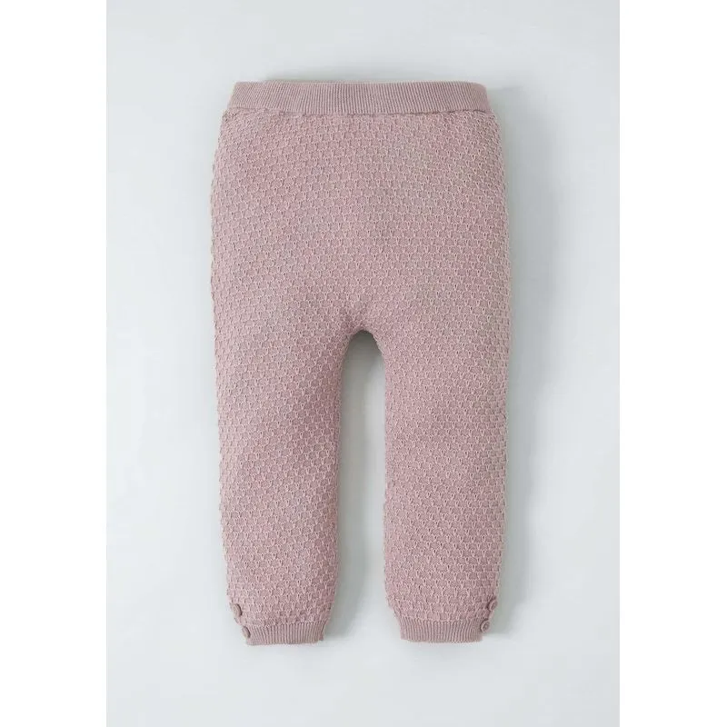 Calça Bebê Unissex Em Tricô - Rosa 18M
