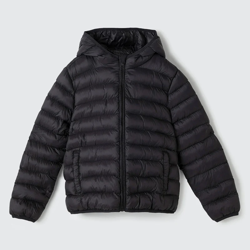 Jaqueta Puffer Preta Hering Infantil - Unissex 12 / Unissex