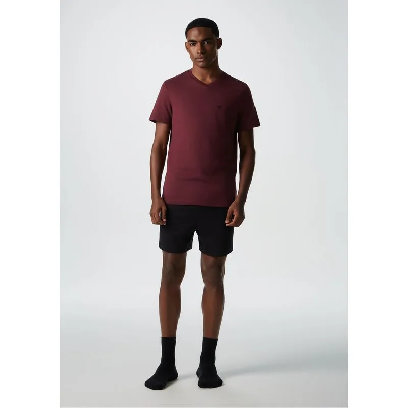 Pijama Masculino Curto Em Malha - Vermelho XG