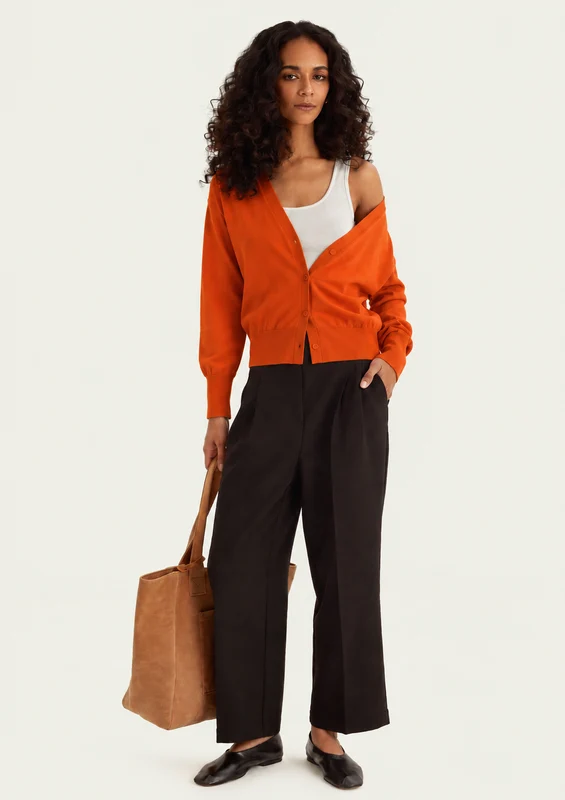 Cardigan Tricot Hering Feminino - Laranja G