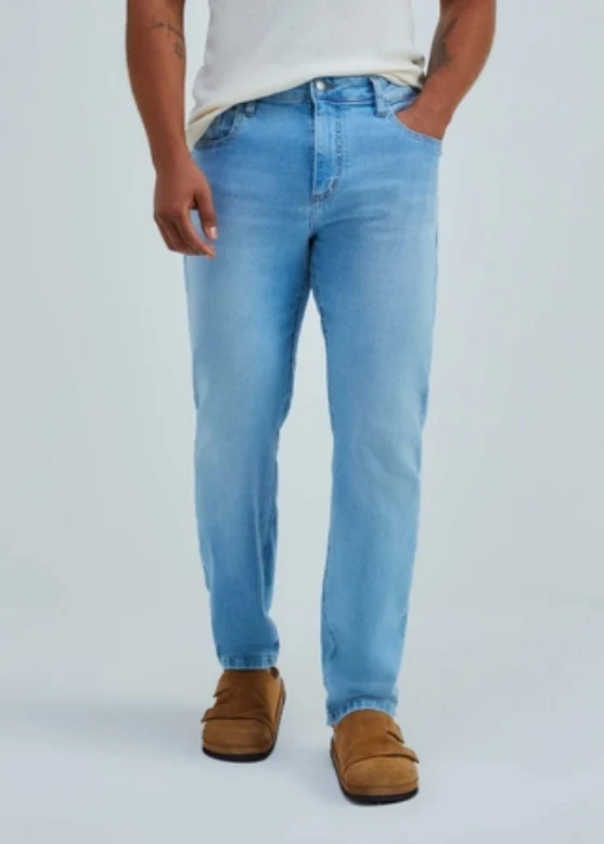 Calça Jeans Hering Básica Reta Tradicional Masculina - Azul 046