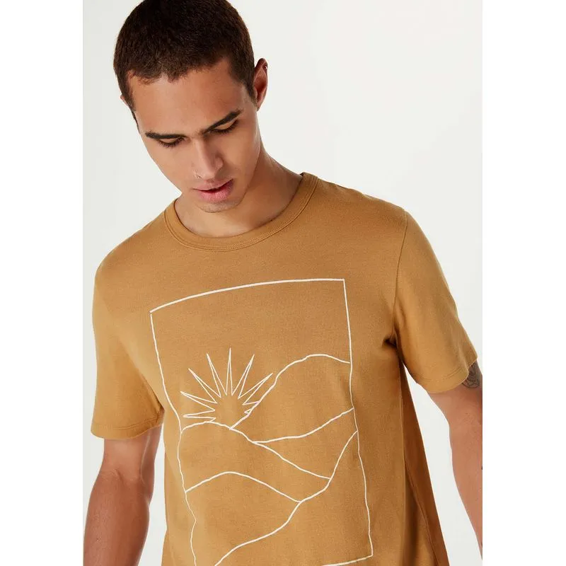 Camiseta Masculina Estampada Manga Curta - Marrom M
