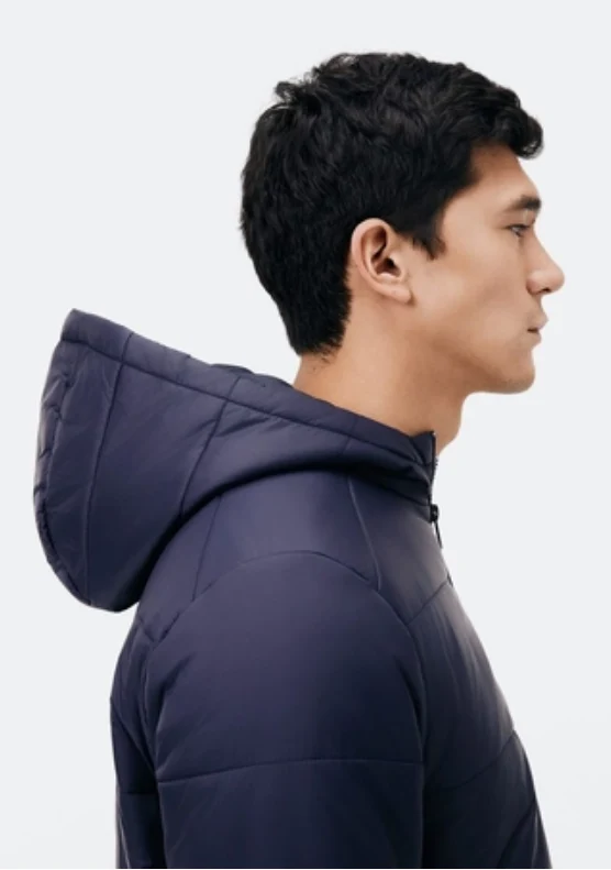Jaqueta Básica Hering Puffer Com Capuz - Azul XG