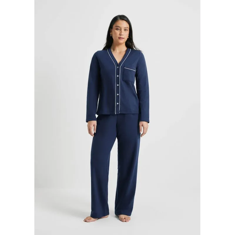 Pijama Feminino Longo Em Moletinho - Azul XP
