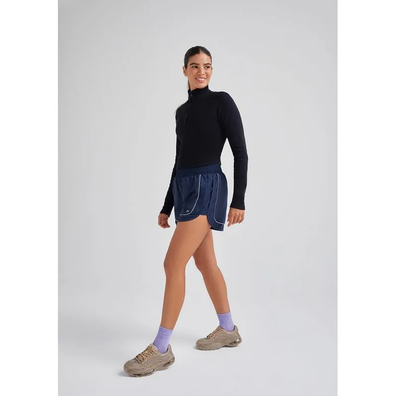 Shorts Esportivo Feminino Com Abertura Lateral - Azul G