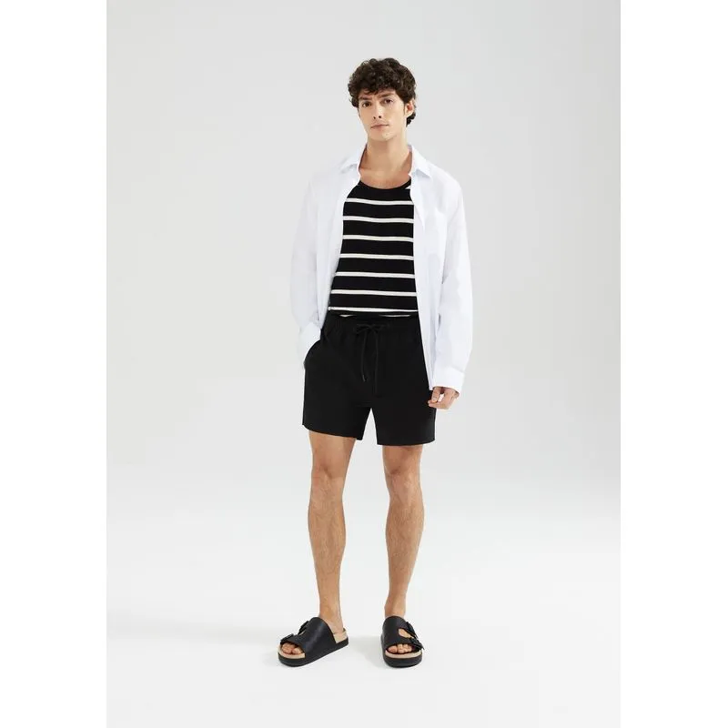 Shorts Praia Masculino Com Cordão - Preto M