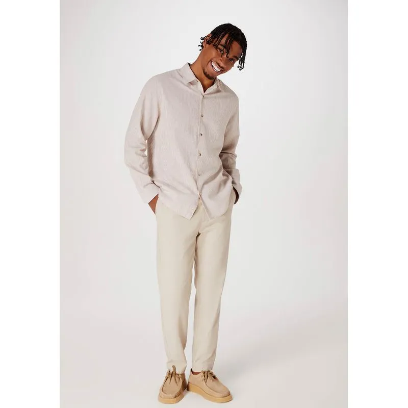 Camisa Masculina Manga Longa Listrada - Bege P