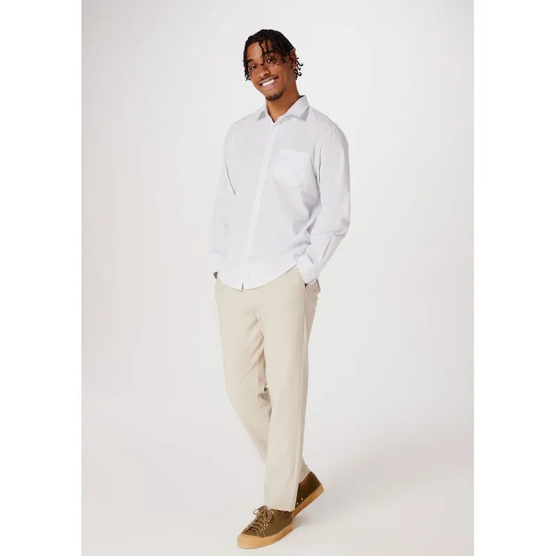 Calça Masculina Taper Em Tecido - Bege M