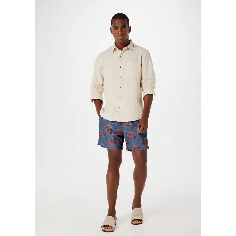 Shorts Praia Masculino Estampado - Azul P