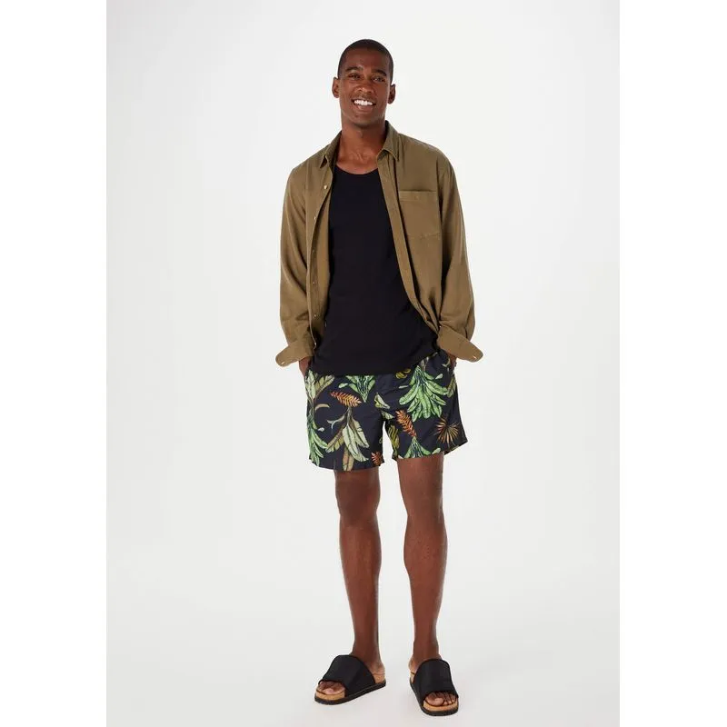 Shorts Praia Masculino Estampado - Preto XXG