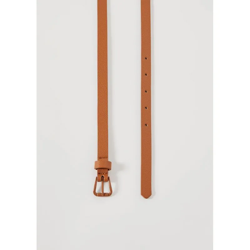 Cinto Feminino Texturizado Com Fivela - Marrom P