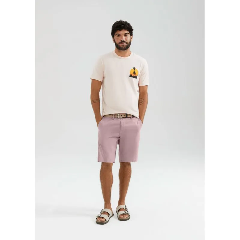 Bermuda Básica Masculina Chino Em Sarja - Rosa 046