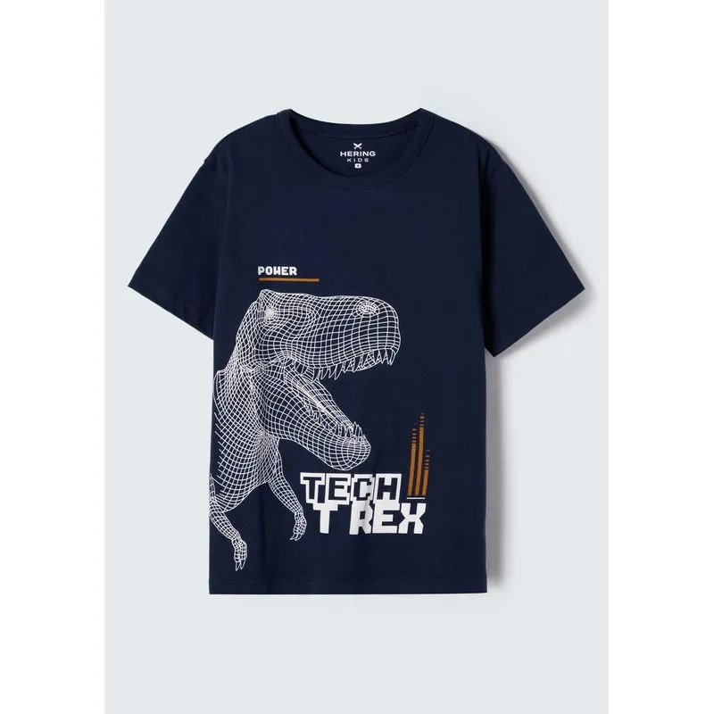 Camiseta Infantil Menino Manga Curta Com Estampa - Azul 008