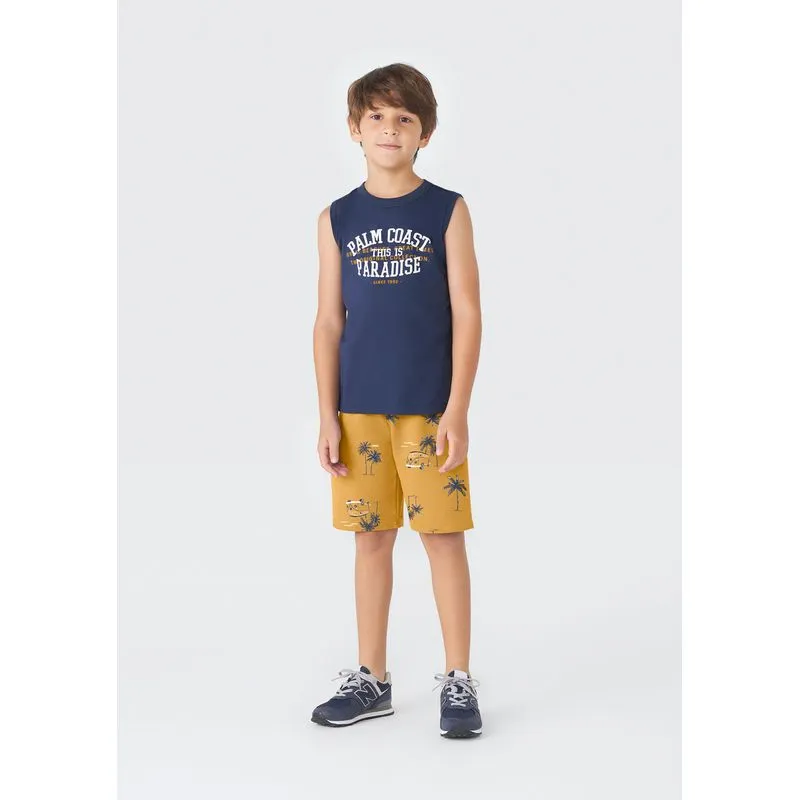 Conjunto Regata Menino Infantil Com Estampa - Azul 002