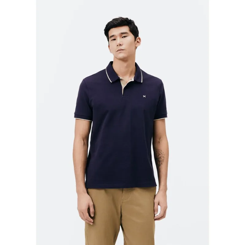 Camisa Polo Básica Masculina Em Piquet Com Bordado - Preto XG
