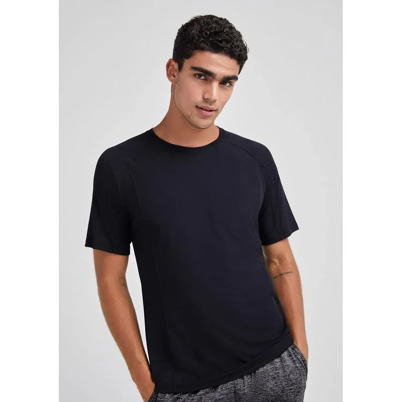 Camiseta Esportiva Masculina Manga Curta Easy Dry - Preto XG