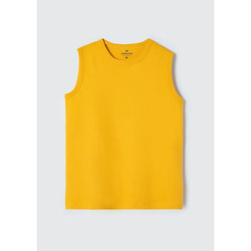 Regata Básica Infantil Menino Em Modelagem Regular - Amarelo 012