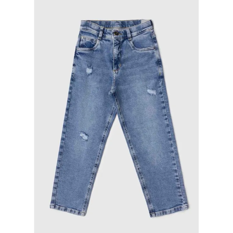 Calça Jeans Sustentável Infantil Menino Reta - Azul 014