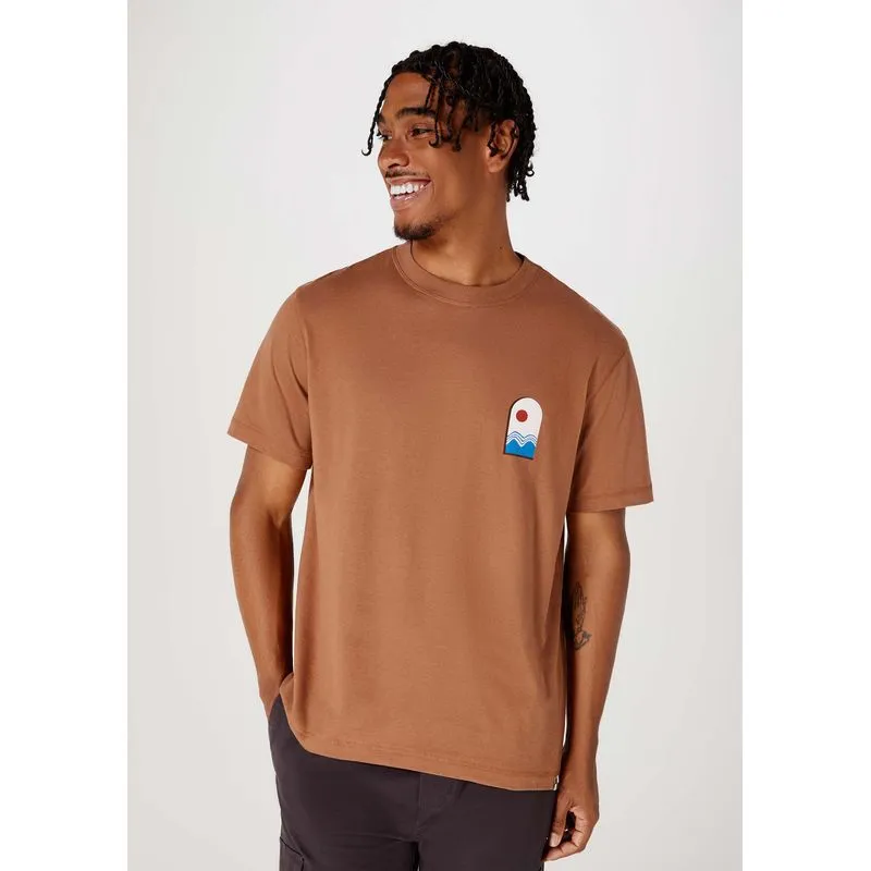 Camiseta Masculina Comfort Com Estampa - Marrom XG