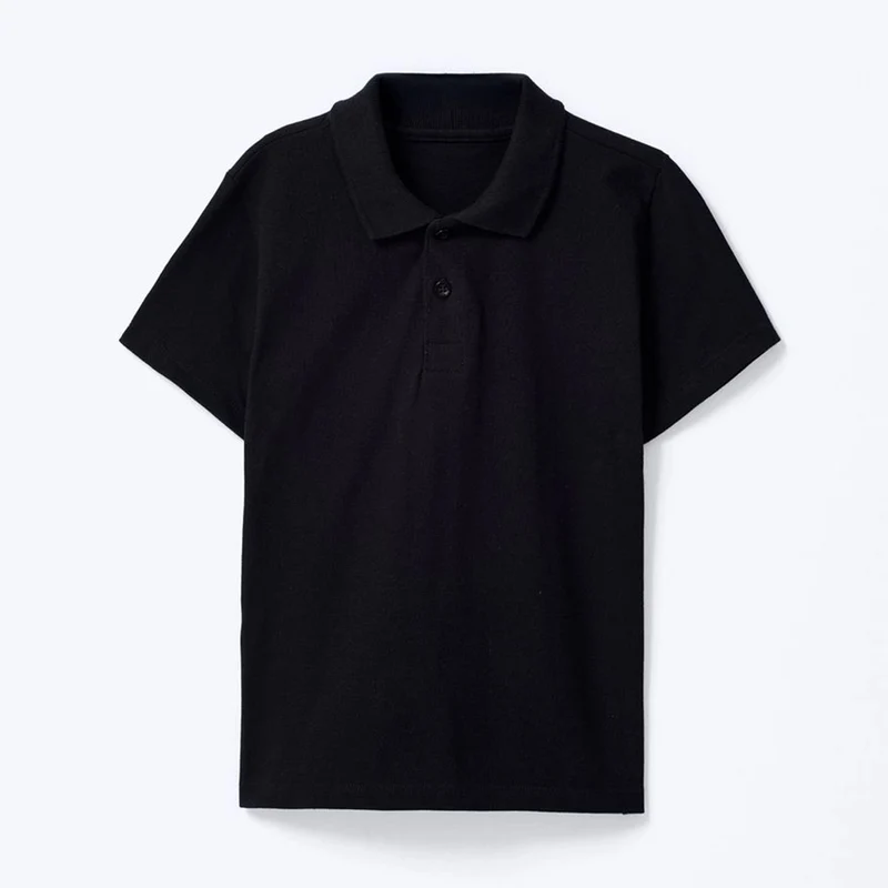 Camisa Polo Manga Curta Preta Piquet Hering Infantil - Masculina 04 / Menino